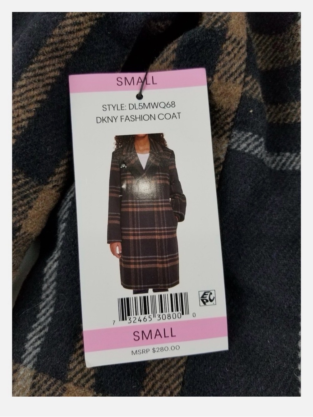 DKNY Navy and Brown Plaid Stylish Comfort for Cooler Weather - Picture 2 of 7